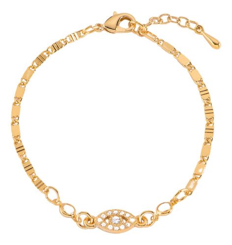 Nice Pulsera Con Ojito Turco De Suerte Con 4 Baños Oro 18k