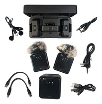 Comprar Micrófonos Inalámbricos Solapa Profesional Dual 4 En 1 Sx63 Color Negro