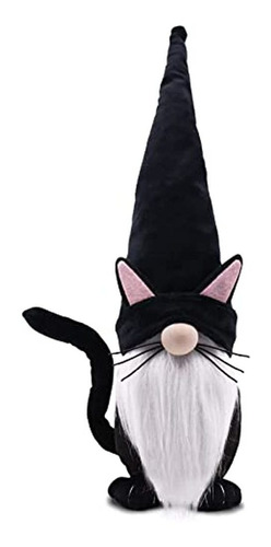 Gato Negro Gnomos Sueco Tomte Gato Gnomos Decoraciones Figur
