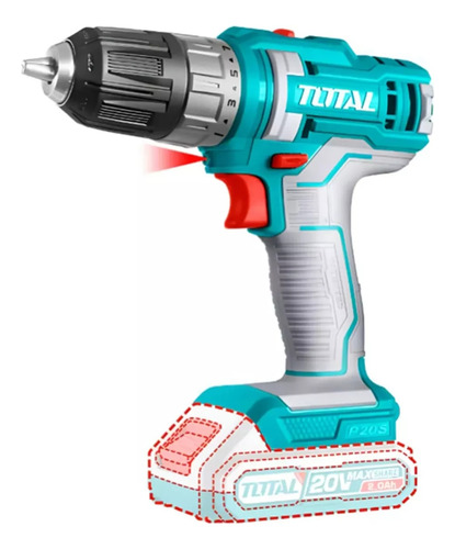 Taladro Atornillador Inalámbrico 10mm 20v Total Tdli200515