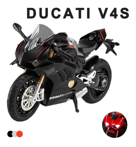 Ducati V4s Miniatura Metal Autos Luces Y Sonido 1:12