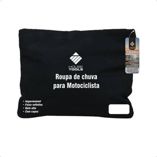 Capa De Chuva Impermeável P/motoqueiro Preta Jaqueta E Calça