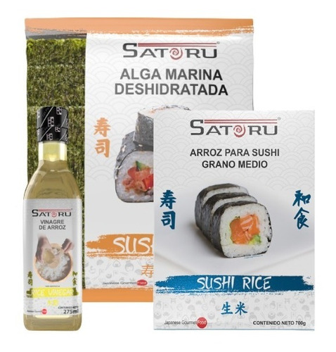 Ingredientes Básicos Para Sushi Nori + Arroz + Vingre Satoru