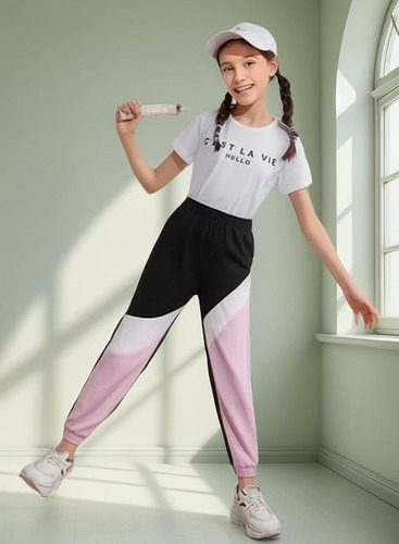Pantalones Panas Deportivos De Color Combinado