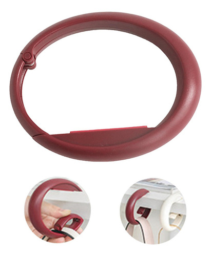 Percha For Bolso De Mesa Con 2 Ganchos, Color Rojo