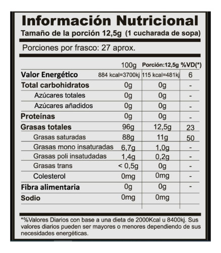 Aceite De Coco Virgen X 360 Cc Entrenuts Sin Tacc X 4u.