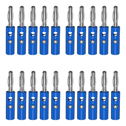 Kit 20 Conector Banana Macho De 4 Mm Para Laboratorio