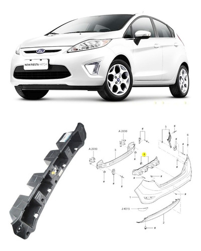 Absorbedor Paragolpe Trasero Central  Fiesta 2013/2017