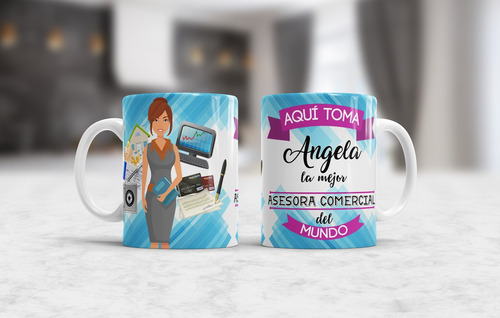 Taza Con Caja Aquí Toma La Mejor Asesora Comercial St