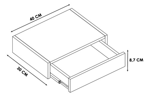 Gaveta Suspensa Penteadeira 60cm Trilho Telescópico Mdf