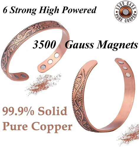 2 Pulsera Magnética Cobre Para Aliviar El Dolor La Artritis