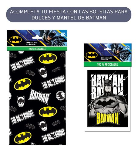 Granmark Mantel Artículo Fiesta Decoración 2.5x1m Batman