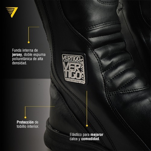 Imagen 2 de 7 de Botas Moto Touring Altas Cuero Sintético Vértigo. Tienda Of