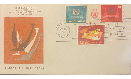 Sobre Primer Día. Oficina Postal Onu. Ny. 21/04/1969