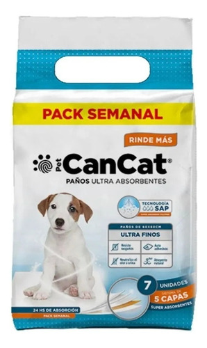 Cancat Premium paños pañales entrenamiento can cat 60x60 7u