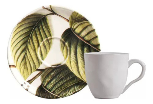 Jogo com 6 xícaras de café com 6 pires bio éden Porto Brasil