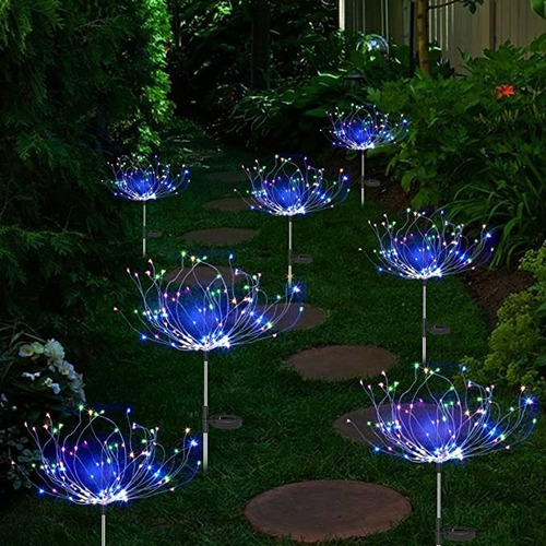 Para Kit 4 Led Luz De Diente De León Solar Exterior