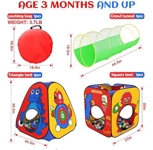 Tienda De Juego Para Niños Con Dinosaurios De 3 Piezas Con T