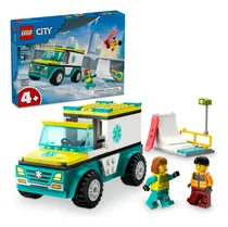 Comprar LEGO® City Ambulancia de Emergencias y Chico con Snowboard set de construcción con vehículo de juguete, con un parque de patinaje, minifiguras de una paramédica y un chico con snowboard 60403