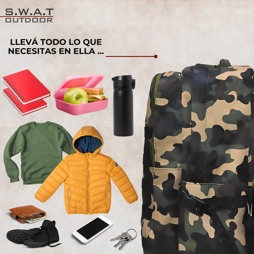Mochila Táctica Militar 40 Lts Trekking Camping Swat Outdoor