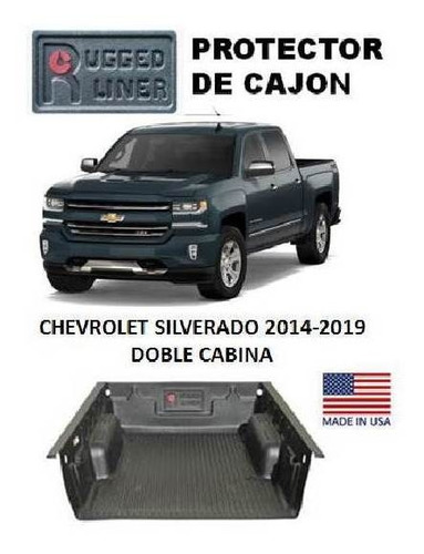 Protector Cajon Rugged Liner Silverado 2014-19 Doble Cabina