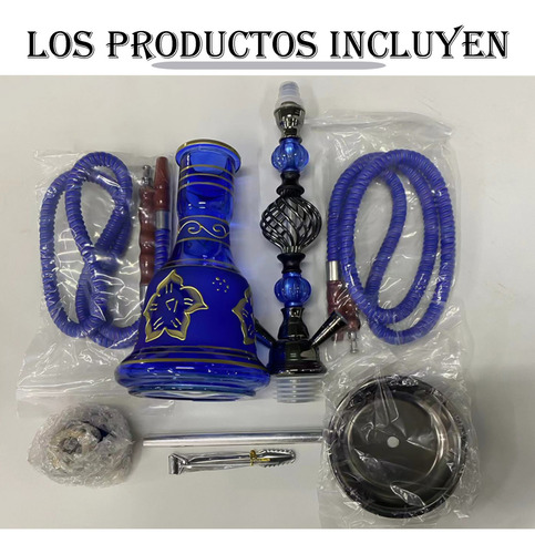 Hookah Shisha Turk Azul 2 Mangueras