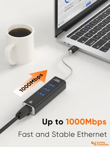 Adaptador Usb A Ethernet Cablecreation Hub Usb 3.0 De 3 Puer