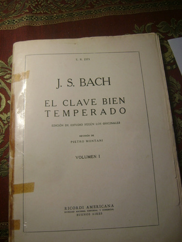 El Clave Bien Temperado Volumen I J.s.bach Partituras Piano
