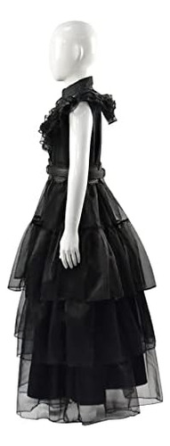 Vestido De Miércoles Addams Para Mujer, Disfraz Para Niñas,