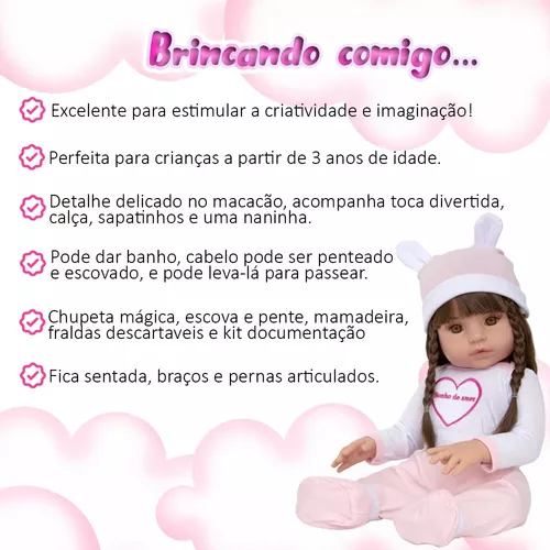 Bebê Reborn Menina Real Silicone, Toma Banho Princesa