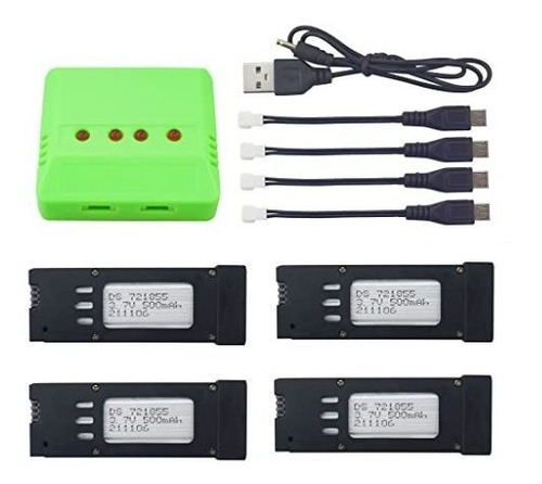 Sea Jump 4pcs 3.7v 500mah Lithium Battery + 4in1 Charger For