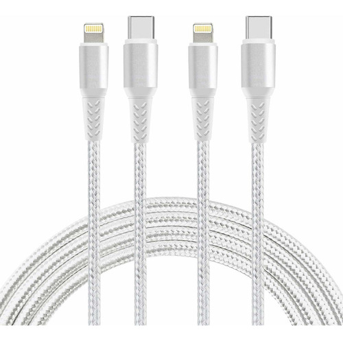 2 Cables Trenzados Usb-c A Lightning Mfi 1.8mt Cugunu -pcpq