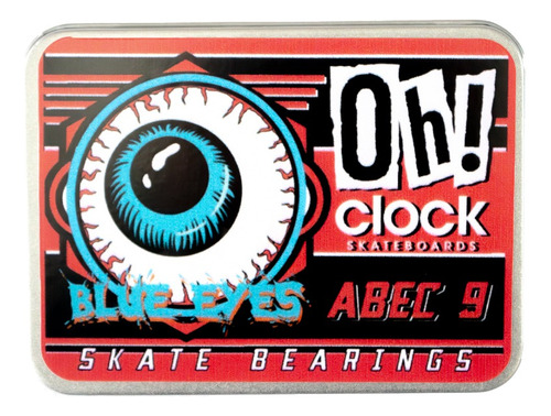 Rulemanes Skate Oh! Clock Abec 9 Blue Eyes + Spacers Y Arand