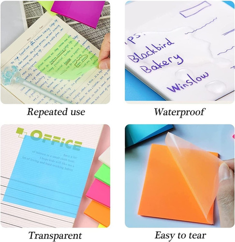 250 Notas Adhesivas Semitransparentes Tipo Post It 5 Blocks | MercadoLibre