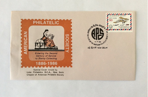 Sobre Postal 75 Aniversario Primer Correo Aereo India 