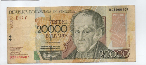 Venezuela 20000 Mil Bolivares 2002