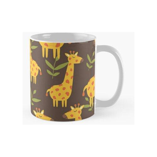 Taza Planta Tropical De Jirafa De Dibujos Animados Calidad P