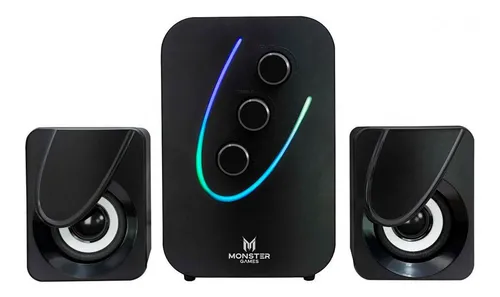 Parlante Subwoofer Monster Games Quake 2.1 Usb Rgb