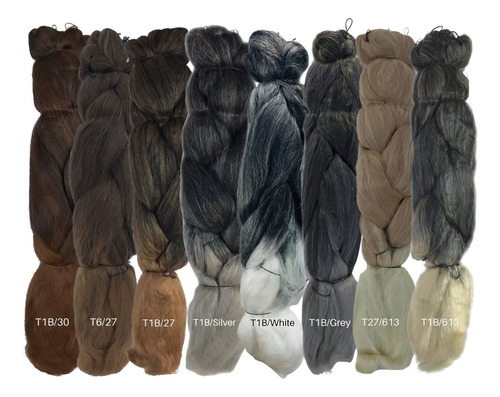 Peinador Jumbo Braid Box Braids Colors Ombré para mujer, color T1B/118, negro/cereza