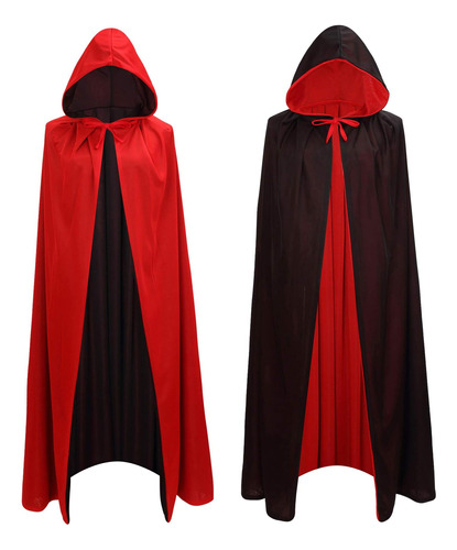Capa Makroyl Black Red Goth Reversible Pirata Vampiro Bruja