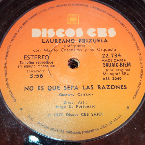 Simple Laureano Brizuela Discos Cbs C9