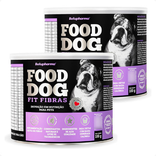 2 Food Dog Fit Fibras Suplemento Botupharma Pet 100 G