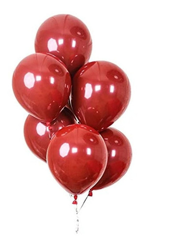 Janou - Globos De Látex Rojo Rubí De 10.0 in, 50 Unidades