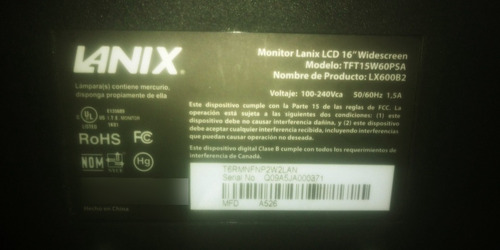 Monitor Lanix Lcd 16 (Usado)