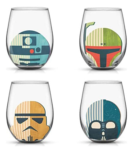 Vasos Sin Tallo De Wars Diseños De Cascos. Set De 4 Va..