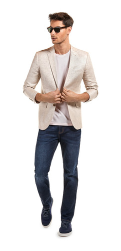 Imagen 2 de 4 de Blazer Hombre Aprez Beige New Man