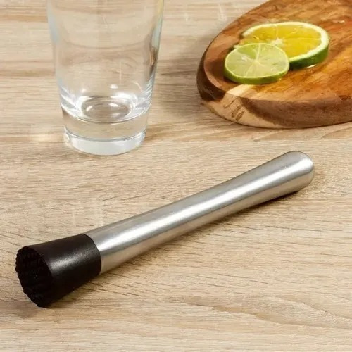 Socador Para Caipirinha Frutas Em Aço Inox - Top Util - 21cm Cor Prateado
