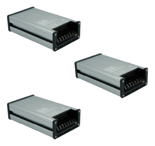 Paq 3pzs Eliminador Voltaje Cd12v 200w Impermeable Wel-007
