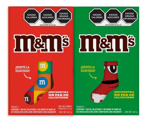 Chocolates M&m's Navidad 2023 + Calcetines 41.4 G