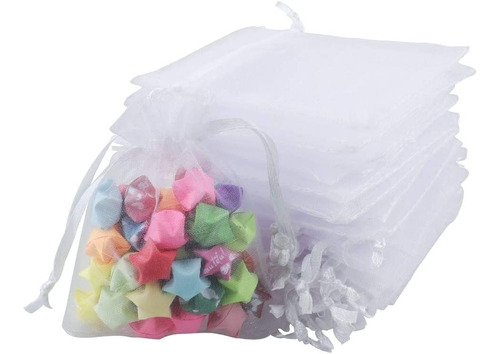 50 Bolsas Organza Tela Blanca 10x15 Cm.